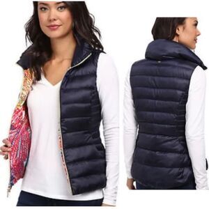 Lilly Pulitzer Allie Packable Down Vest Blue Sz S Puffer